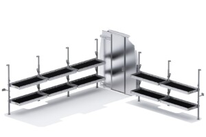 High-Capacity Folding Shelving Systems for Delivery Vans