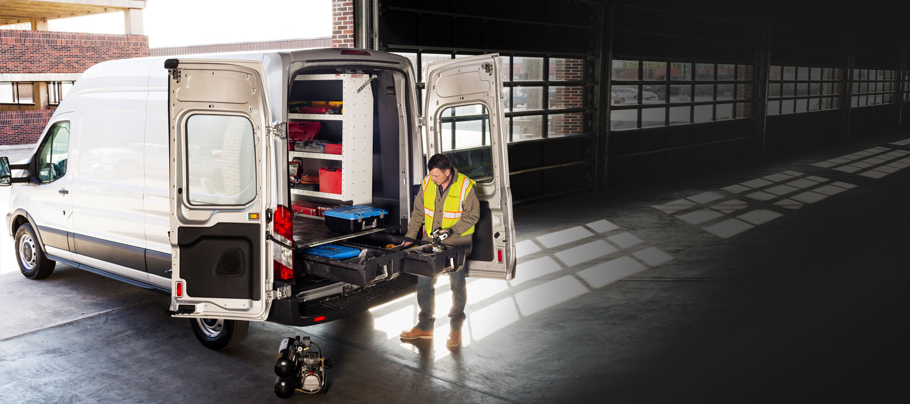 Ergonomic Drop-Down Hydraulic Ladder Rack System