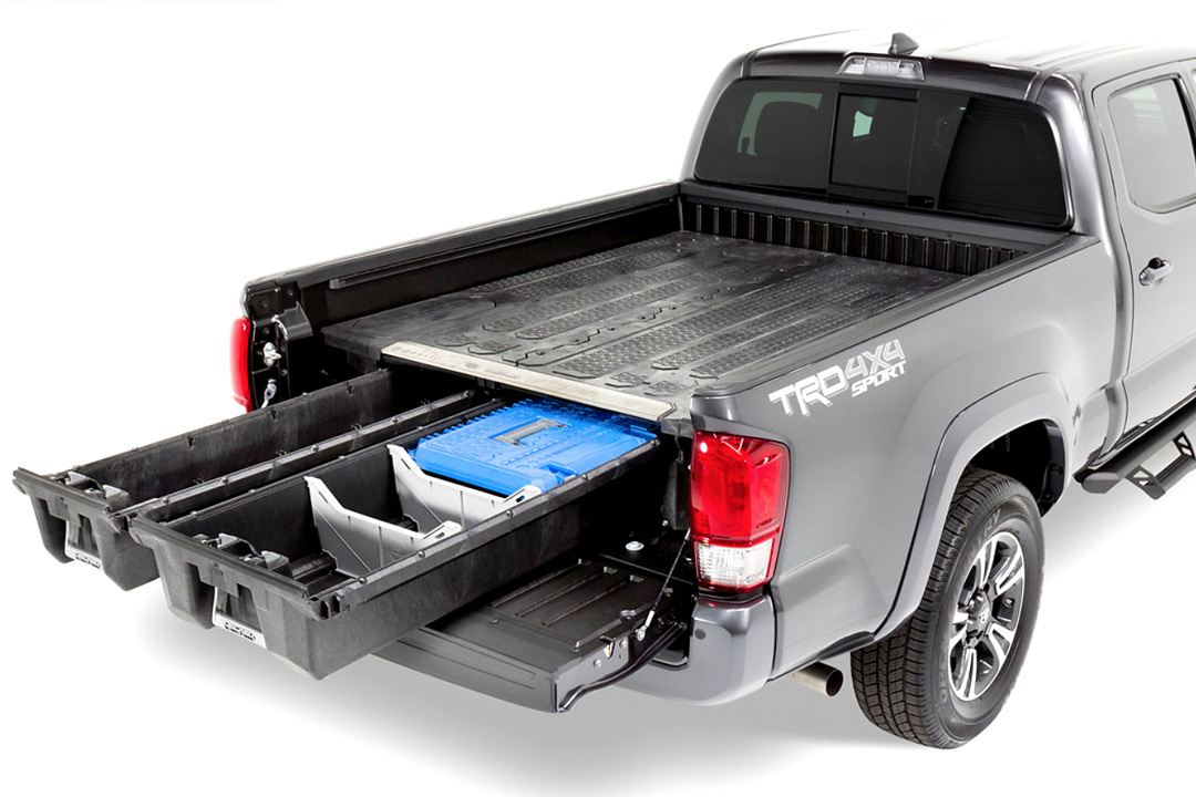 Modular truck bed sliding storage drawer system